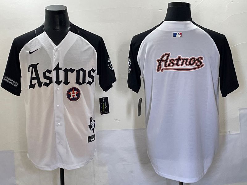 Men 2025 Houston Astros Blank White Black Five generations Joint Name Nike MLB Jersey style 24->houston astros->MLB Jersey